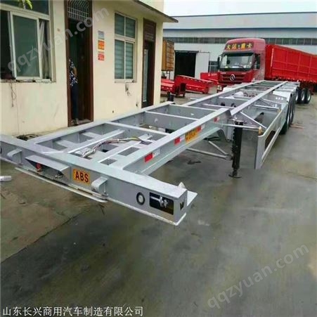 骨架集装箱运输半挂车出售 长兴 7米运输集装箱半挂车 