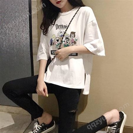 5元T恤地摊货工厂韩版女装短袖库存服装便宜t恤