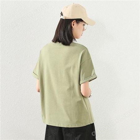 FivePlus 2021夏 品牌女装折扣尾货批发一手货源 纯色百搭短袖