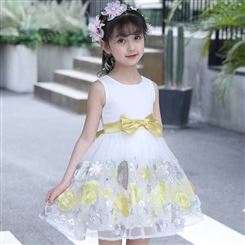 北京昌平童装尾货花苞袖碎花蕾丝裙夏装儿童的公主裙义乌童装1～3元