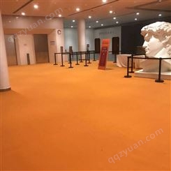 橙黄拉绒活动地毯安装 开业庆典安装 展览阻燃地毯安装