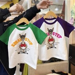 中国童装网 便宜儿童短袖 夏季服装 童装 韩版卡通童装 中小童 清货 儿童短袖