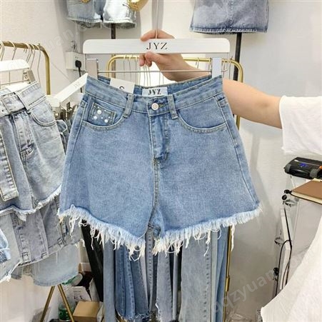 2022夏季牛仔短裤时尚韩版女式牛仔裤休闲短裤三分裤