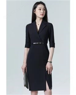 连衣裙2021秋季新款韩版气质显瘦高档大码宽松网红中长款黑色裙子