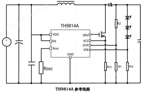 升压恒流IC,8A/90V,TH9814A外置MOS,LED背光IC