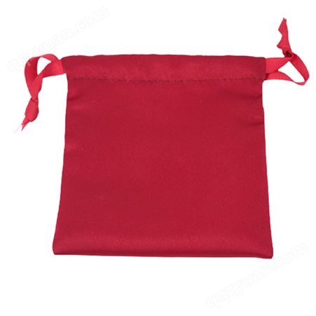 生产化妆品真丝束口袋 抽绳丝带红色香水瓶色丁袋保护袋