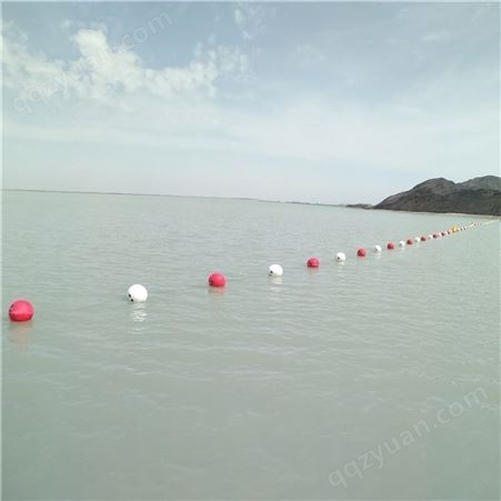 天蔚海上聚乙烯材质直径400mm塑料警示浮球尼龙绳串联
