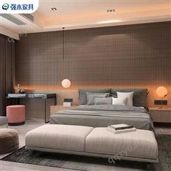 重庆全屋定制 酒店套房标间 现代简约 卧室整体设计 强木家具 欢迎咨询