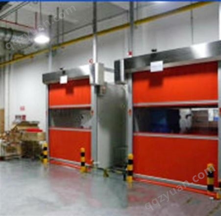 优质大气厂房PVC红色快速卷帘门 高速自动卷门 塑料高速门