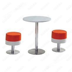广东厂家订做麦当劳肯德基2人/4人圆形餐桌椅配玻璃钢吧凳
